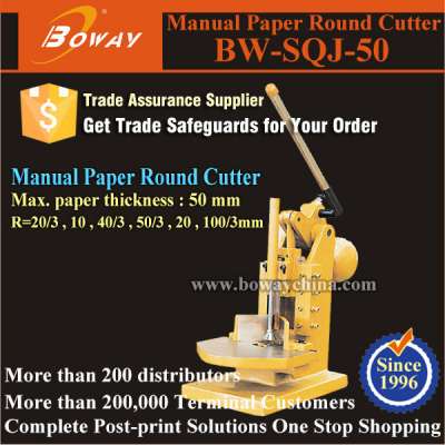 BOWAY service 50mm thickness Manual paper corner round cutter